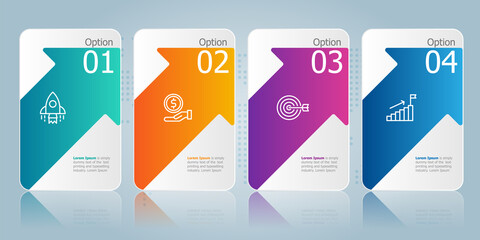 horizontal infographic presentation element template