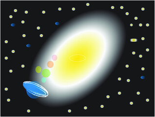 Galaxy illustration with vector. 