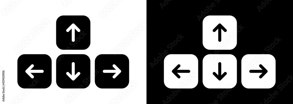 Poster arrow keyboard icon vector.