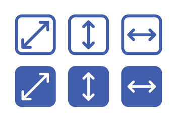 Size, width and height icon. Extend and enlarge button vector symbol illustration.