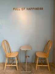 Set table and wood chair in cafe