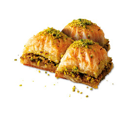 Turkish baklava cake with pistachio filling