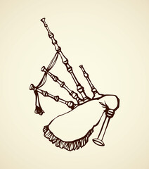 Bagpipes. Vector drawing - obrazy, fototapety, plakaty