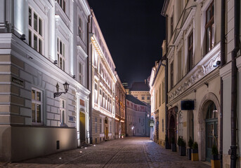 Fototapeta na wymiar Tenement houses on Kanonicza Street, Krakow, Poland