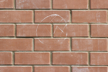 Brick wall with red bricks, red brick background