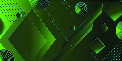 Abstract Green Background With Circles