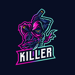 Modern professional knights logo mascot game design template