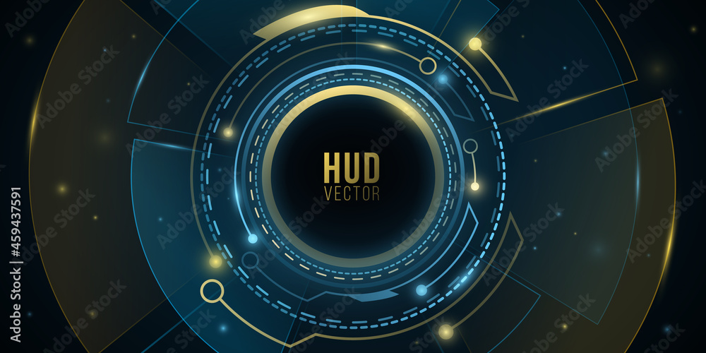Poster modern digital hud gui ui with light effects. futuristic, sci fi user interface. virtual graphic. te
