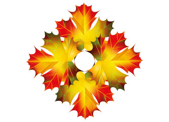 leuchtendes herbstliches Ahornblätter Ornament