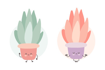 soft cute plant character illustration