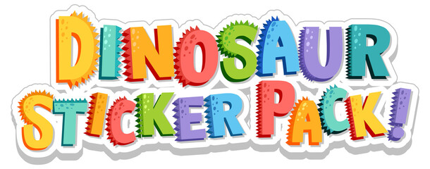 Font design with Dinosaur Sticker Pack word