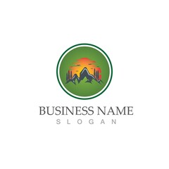 Mountain icon Logo template vector