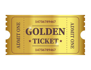 Realistic Golden ticket. Admit one 