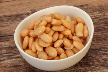 White beans kidney in the bowl
