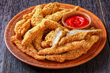 crunchy Baked Chicken Tenders on a plate