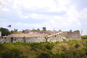 Fototapeta na wymiar The fort defending the port of Havana, Cuba.