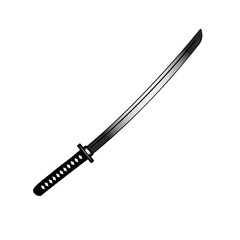 Traditional Japanese sword Katana. Unique samurai melee weapon.