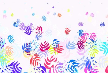 Light Multicolor vector elegant pattern with leaves.