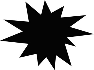 Vector illustration of black silhouette of explosion collision