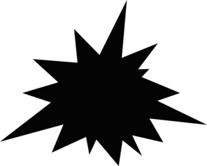 Vector illustration of black silhouette of explosion collision