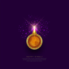 Abstract illustration of diya on Diwali celebration.