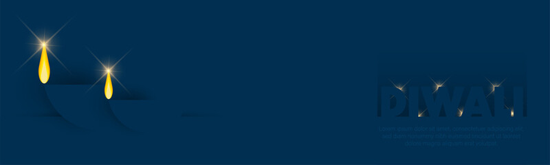 Abstract illustration of diya on Diwali celebration.