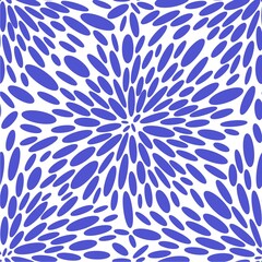Seamless pattern abstract blue flower on a white background