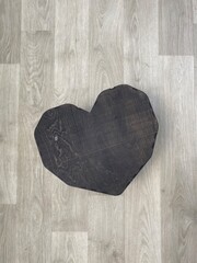 Black wooden hearth shaped gift box