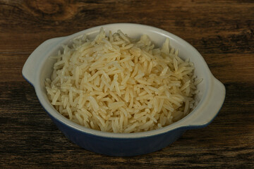 Steamed basmati rice in the bowl