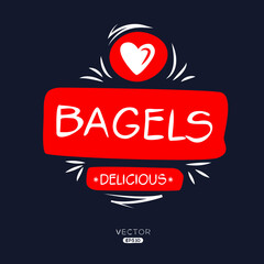 Creative (Bagel) logo, Bagel sticker, vector illustration.