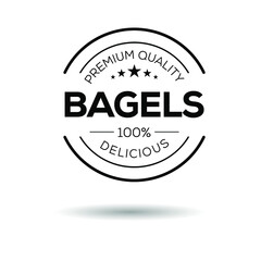 Obraz premium Creative (Bagel) logo, Bagel sticker, vector illustration.