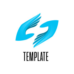 Fototapeta premium Two hand logo. Friendship Partnership, support or team work Business logotype icon. Help and care symbol. The symbol of mutual aid and supporting. Vector illustration EPS 10.
