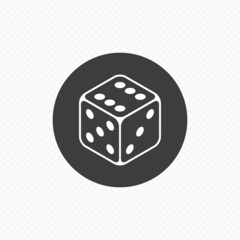 Dice vector icon. Cube symbol in simple flat style. Gambling concept. Vector illustration EPS 10.