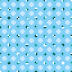 Monochrome Polka-Dot seamless vector pattern. Elegant geometric pattern with tiled big and small circles and semicircles. Great for fashion fabrics, interior design, wallpaper and packaging.