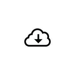 Obraz premium Cloud download vector icon for web and app ui designs. 