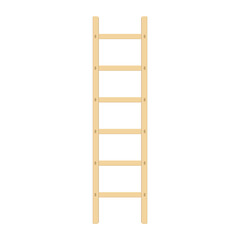 Wooden ladder. Wood step ladders isolated on white background. Vector illustration in modern flat style. EPS 10.