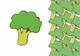 green broccoli, with broccoli vegetable repeat background