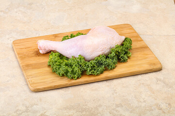 Raw chicken leg for cooking