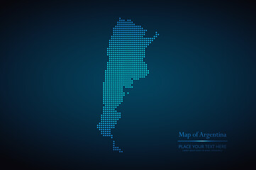 Dotted map of Argentina. Vector EPS10