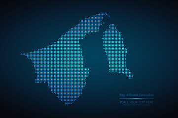 Dotted map of Brunei Darussalam. Vector EPS10