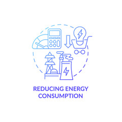 Reducing energy consumption concept icon. Common initiative abstract idea thin line illustration. Saving electricity. Reduce environmental pollution. Vector isolated outline color drawing
