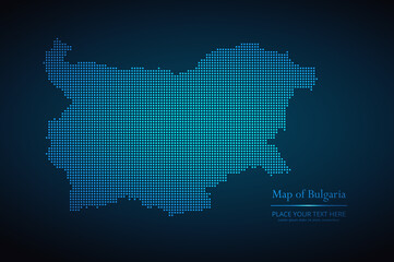 Dotted map of Bulgaria. Vector EPS10