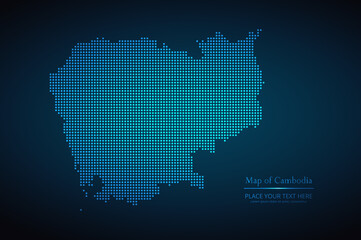 Fototapeta na wymiar Dotted map of Cambodia. Vector EPS10