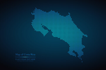 Dotted map of Costa Rica. Vector EPS10