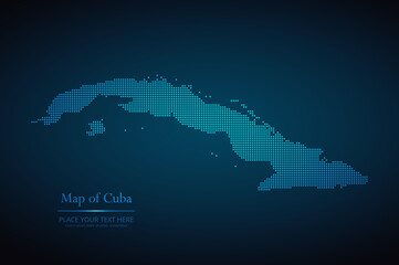 Dotted map of Cuba. Vector EPS10
