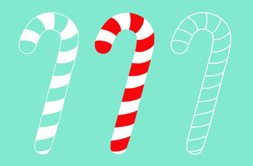 Candy Cane sweets vector illustration