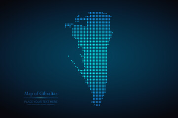 Dotted map of Gibraltar. Vector EPS10