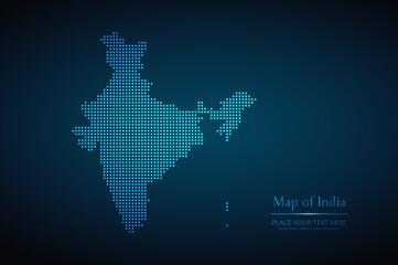 Dotted map of India. Vector EPS10