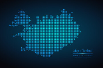 Dotted map of Iceland. Vector EPS10