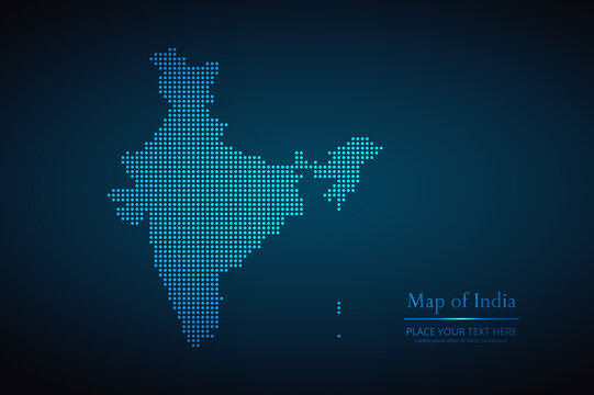 Dotted map of India. Vector EPS10